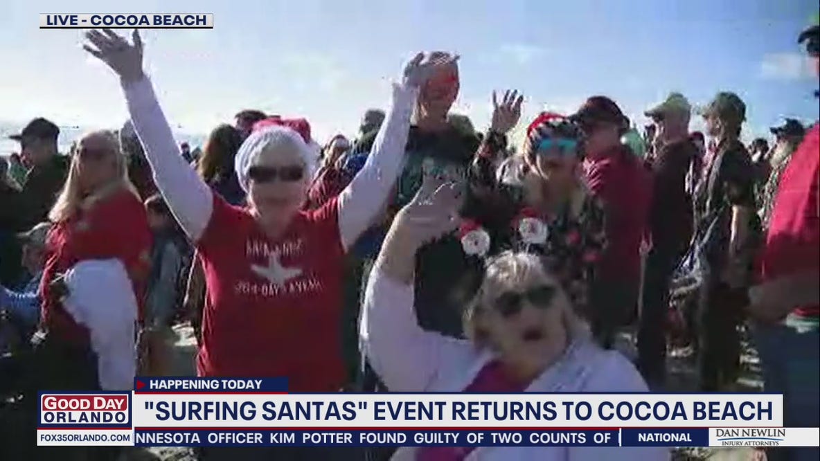 Thousands come out to watch Surfing Santas event at Cocoa Beach